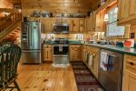 Kitchen with stainless steel appliances